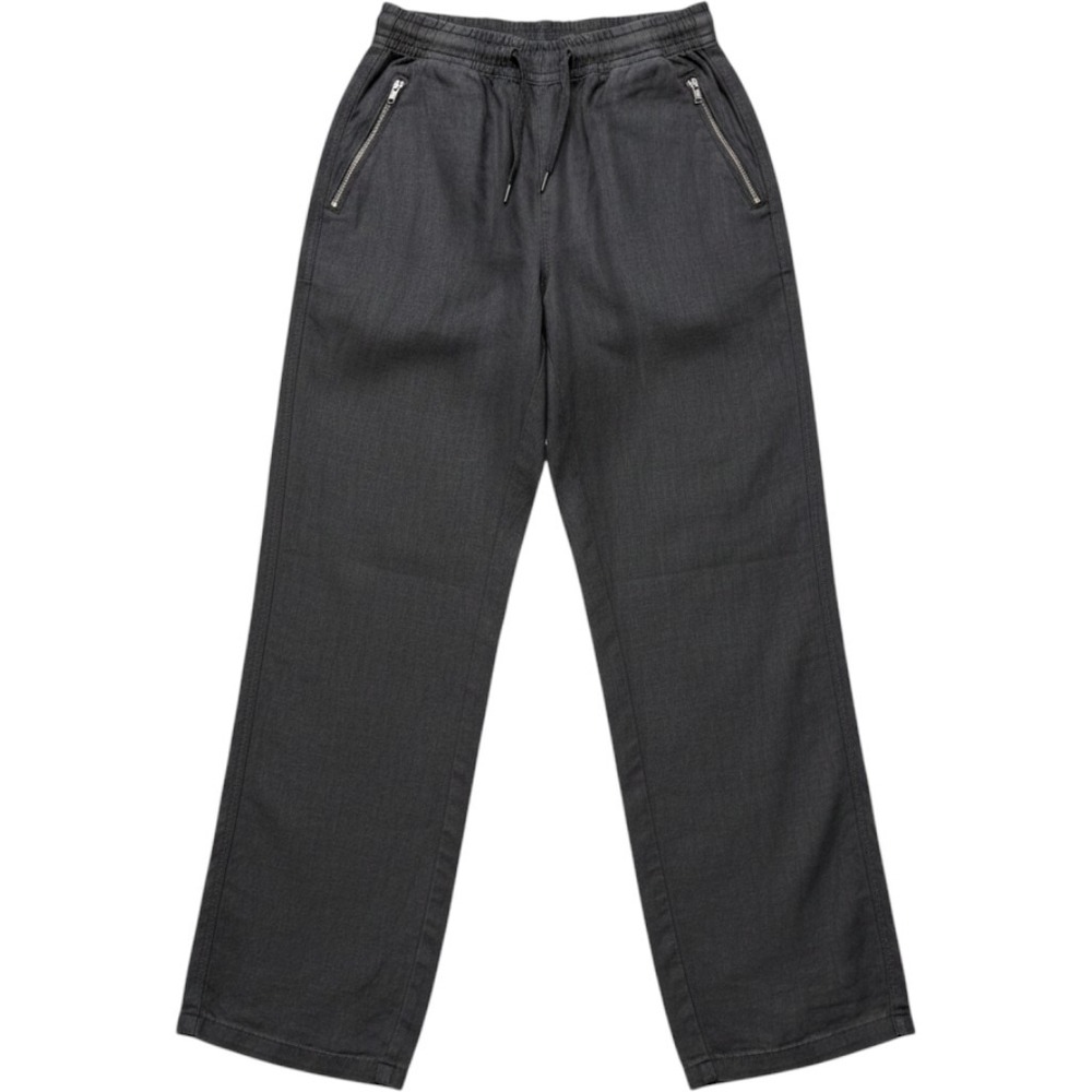 Athleta Cabo Linen Wide Leg Pant Gray 447244-03 Size 2 Drawstring Zipper Pockets